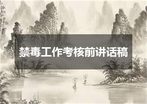 禁毒工作考核前讲话稿