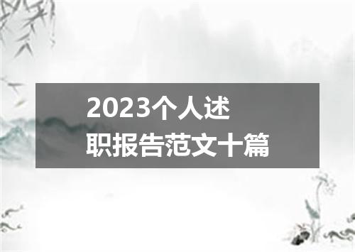 2023个人述职报告范文十篇