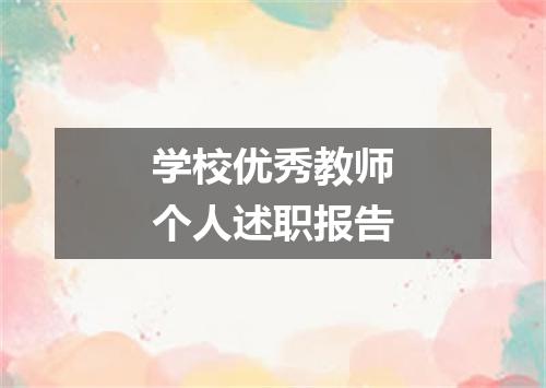 学校优秀教师个人述职报告