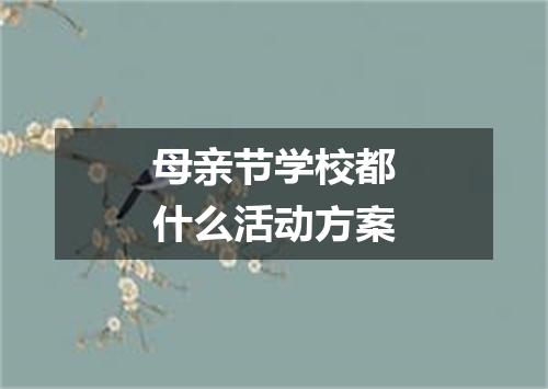 母亲节学校都什么活动方案