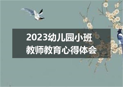 2023幼儿园小班教师教育心得体会