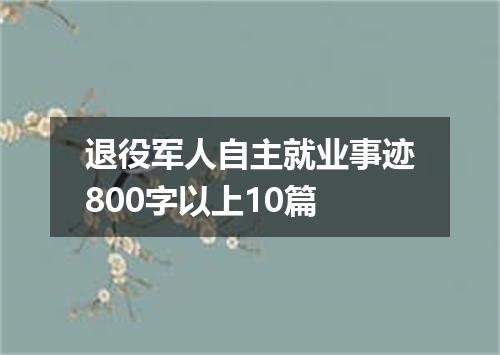 退役军人自主就业事迹800字以上10篇