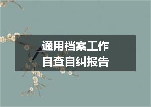 通用档案工作自查自纠报告