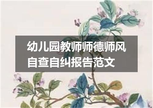 幼儿园教师师德师风自查自纠报告范文