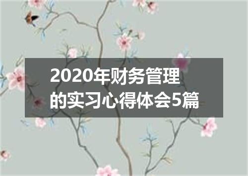 2020年财务管理的实习心得体会5篇