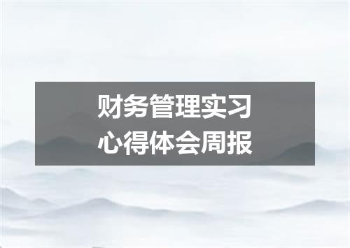 财务管理实习心得体会周报