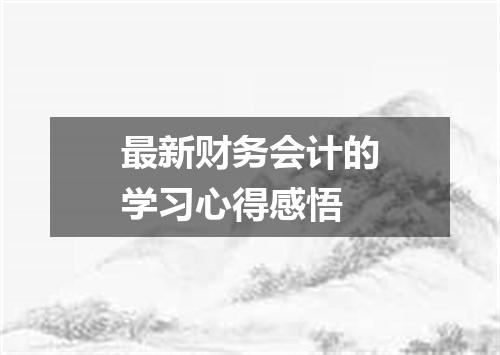 最新财务会计的学习心得感悟