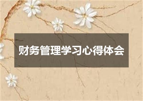 财务管理学习心得体会