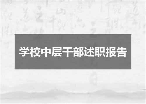 学校中层干部述职报告