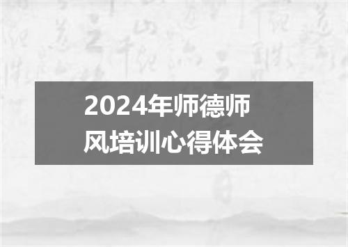 2024年师德师风培训心得体会