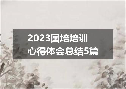 2023国培培训心得体会总结5篇