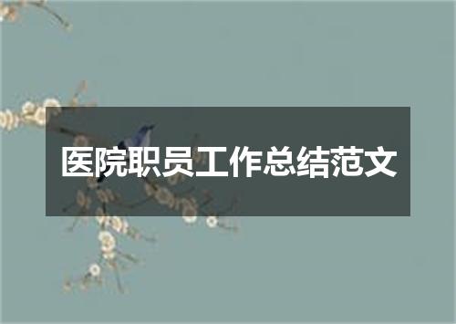 医院职员工作总结范文