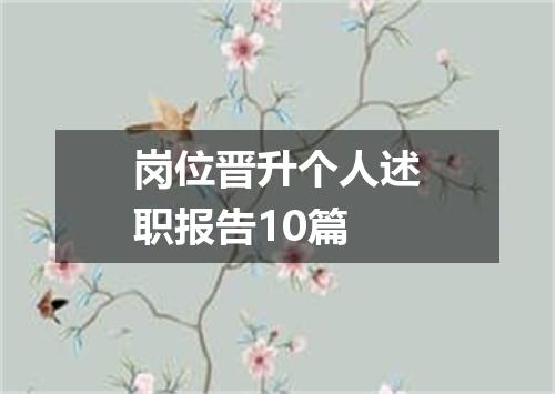 岗位晋升个人述职报告10篇