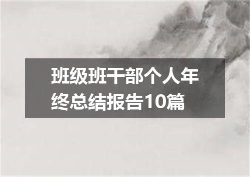 班级班干部个人年终总结报告10篇