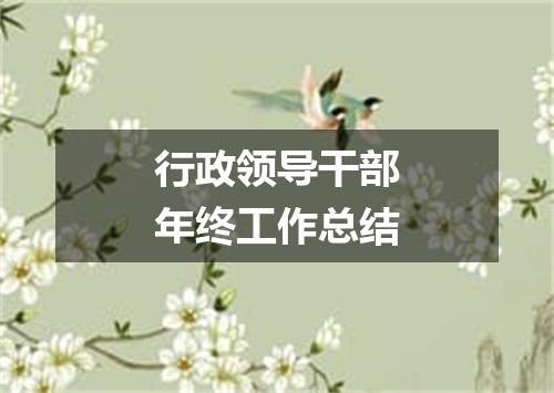 行政领导干部年终工作总结