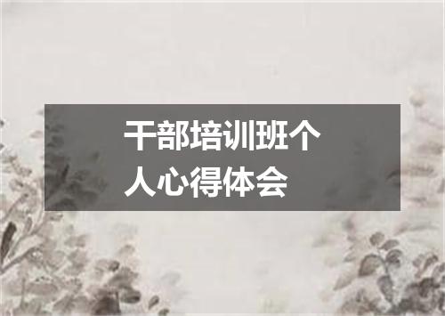 干部培训班个人心得体会