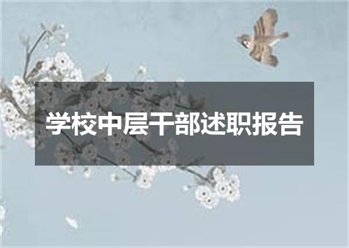学校中层干部述职报告