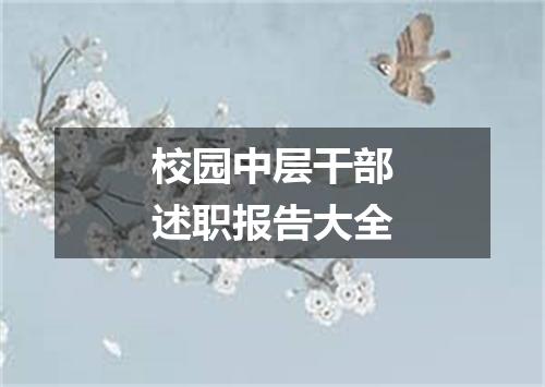校园中层干部述职报告大全