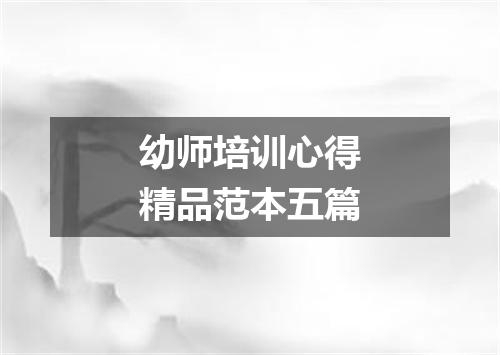 幼师培训心得精品范本五篇