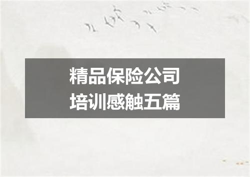 精品保险公司培训感触五篇