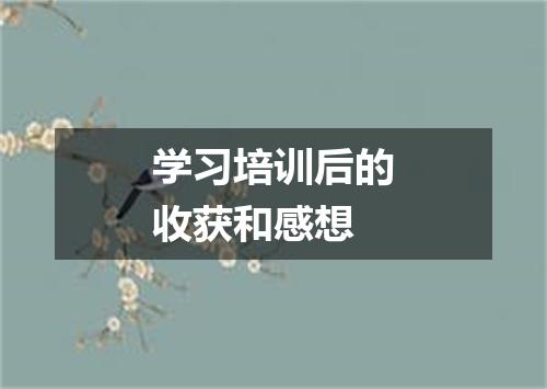 学习培训后的收获和感想