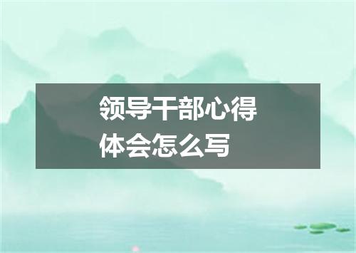 领导干部心得体会怎么写