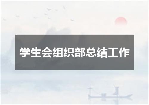 学生会组织部总结工作