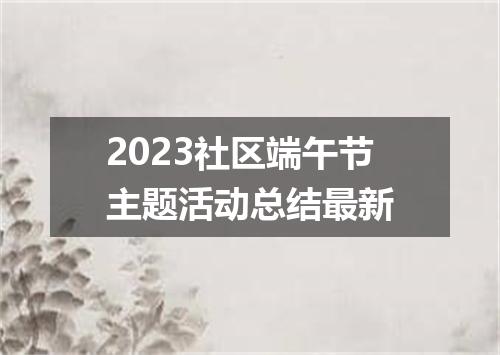 2023社区端午节主题活动总结最新