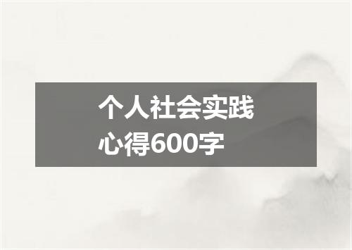 个人社会实践心得600字