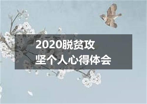 2020脱贫攻坚个人心得体会