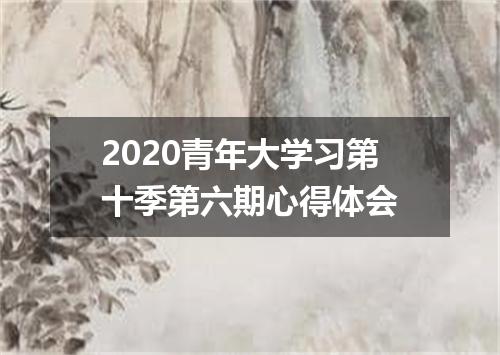 2020青年大学习第十季第六期心得体会