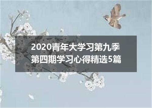 2020青年大学习第九季第四期学习心得精选5篇