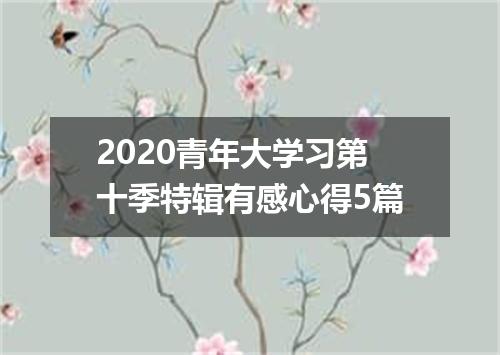 2020青年大学习第十季特辑有感心得5篇