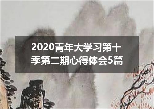 2020青年大学习第十季第二期心得体会5篇