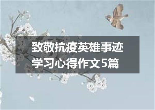 致敬抗疫英雄事迹学习心得作文5篇