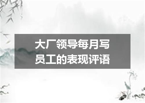 大厂领导每月写员工的表现评语