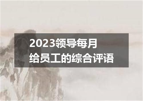2023领导每月给员工的综合评语