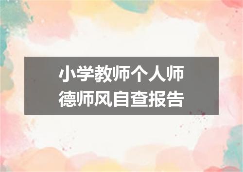 小学教师个人师德师风自查报告