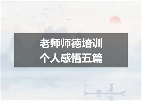 老师师德培训个人感悟五篇