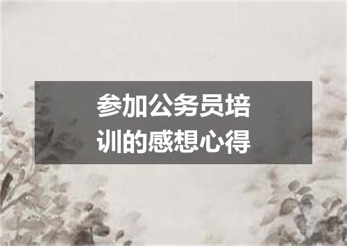 参加公务员培训的感想心得