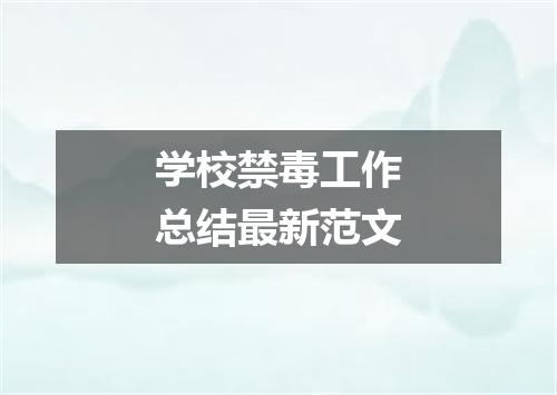 学校禁毒工作总结最新范文