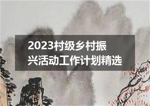 2023村级乡村振兴活动工作计划精选