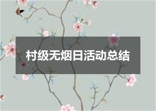 村级无烟日活动总结