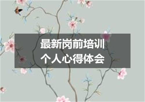 最新岗前培训个人心得体会