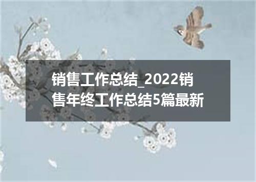 销售工作总结_2022销售年终工作总结5篇最新
