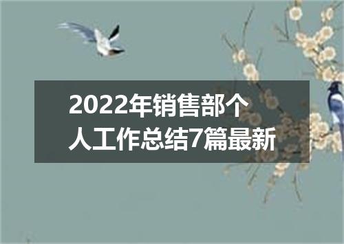 2022年销售部个人工作总结7篇最新