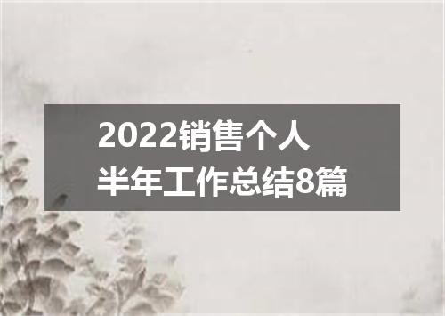 2022销售个人半年工作总结8篇