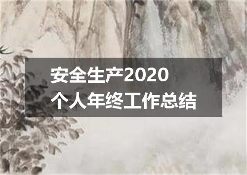 安全生产2020个人年终工作总结