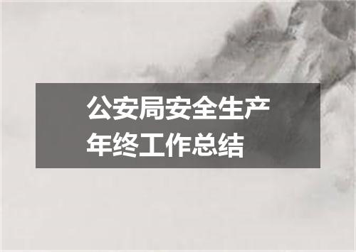 公安局安全生产年终工作总结