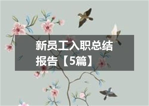 新员工入职总结报告【5篇】